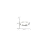14k White Gold Flat, Lightweight wedding band ring shown for scale