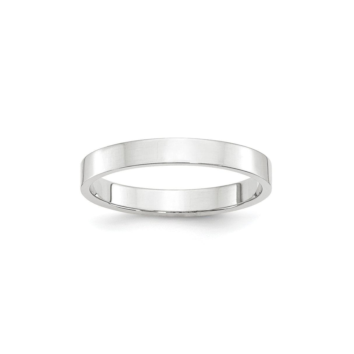 10k White Gold Flat, Lightweight wedding band ring
