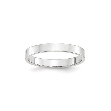 10k White Gold Flat, Lightweight wedding band ring