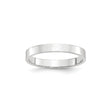 14k White Gold Flat, Lightweight wedding band ring