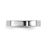 10k White Gold Flat, Lightweight wedding band ring detail view