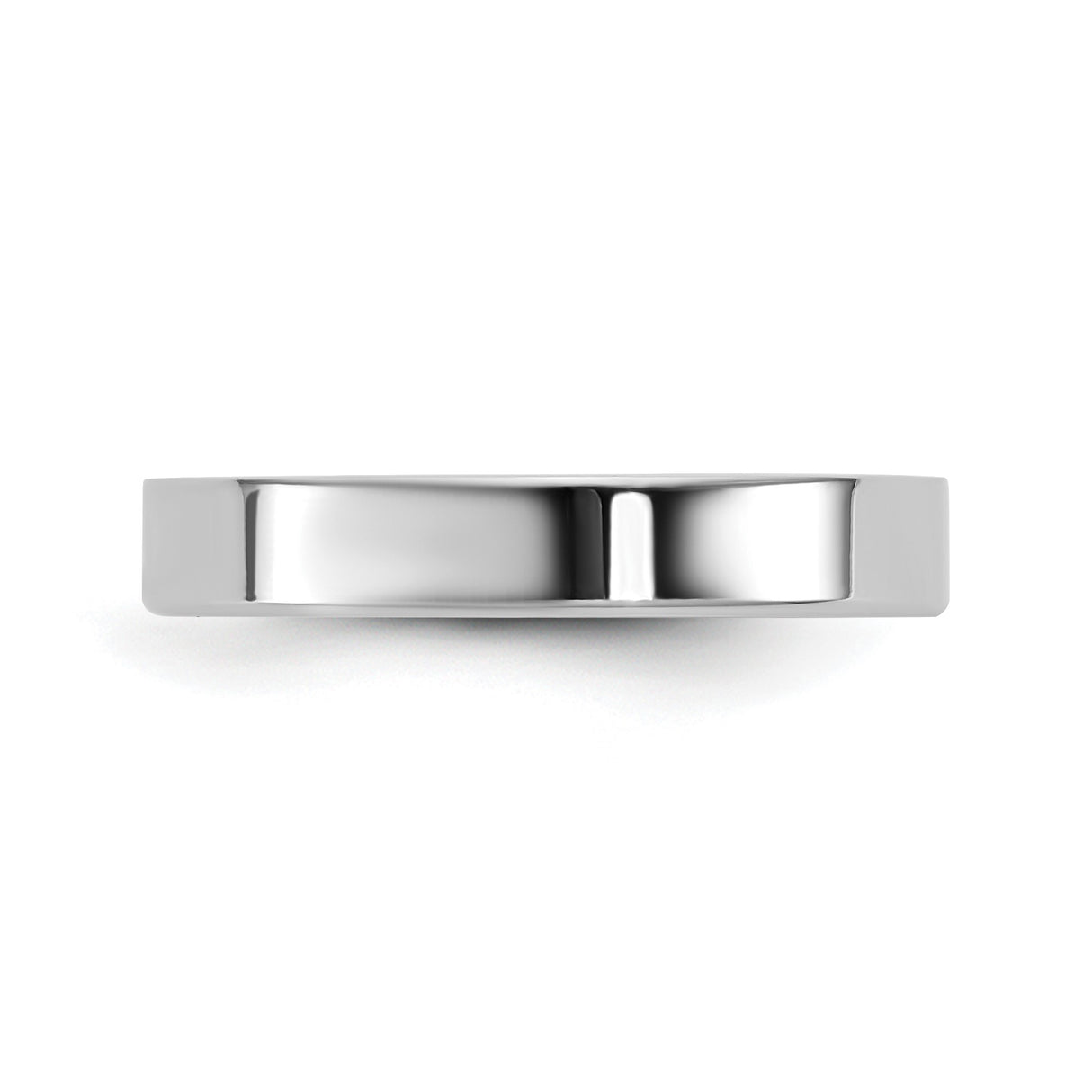 14k White Gold Flat, Lightweight wedding band ring detail view