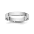 14k White Gold Flat, Lightweight wedding band ring