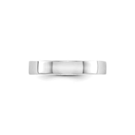 10k White Gold Flat, Lightweight wedding band ring alternate angle