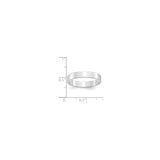 10k White Gold Flat, Lightweight wedding band ring shown for scale