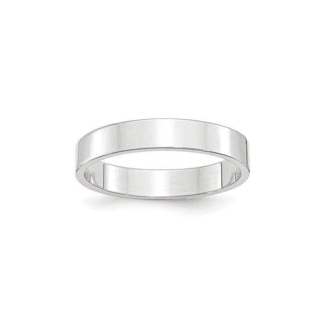 10k White Gold Flat, Lightweight wedding band ring