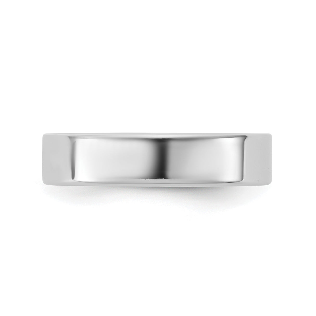 10k White Gold Flat, Lightweight wedding band ring detail view