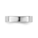 10k White Gold Flat, Lightweight wedding band ring detail view