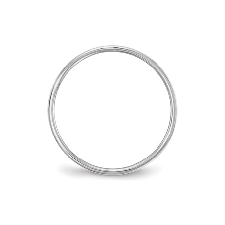 10k White Gold Flat, Lightweight wedding band ring alternate angle