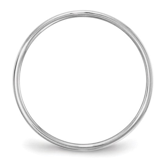 14K White Gold Lightweight Flat Wedding Band, Solid 5 Mm Modern Minimalist Ring