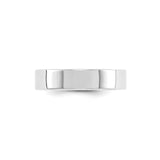 10k White Gold Flat, Lightweight wedding band ring detail view