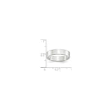 10k White Gold Flat, Lightweight wedding band ring shown for scale
