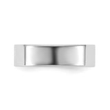 10k White Gold Flat, Lightweight wedding band ring detail view