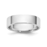 14k White Gold Flat, Lightweight wedding band ring