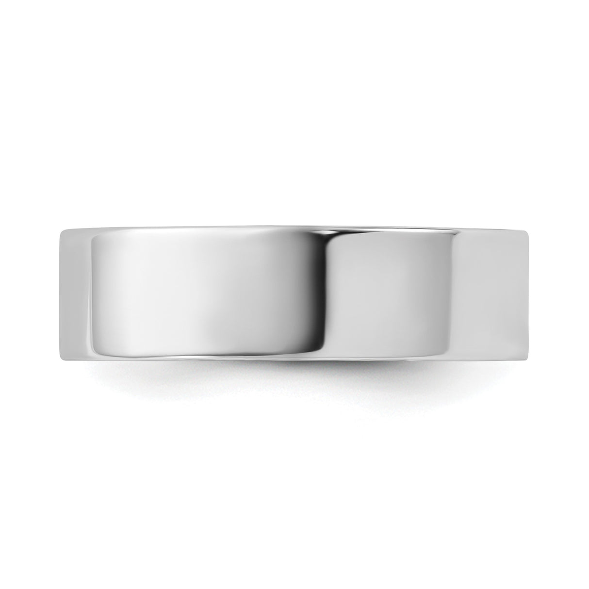 10k White Gold Flat, Lightweight wedding band ring detail view