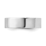 10k White Gold Flat, Lightweight wedding band ring detail view