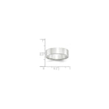 10k White Gold Flat, Lightweight wedding band ring shown for scale