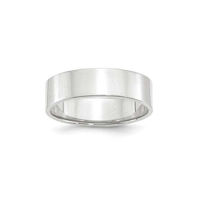 10k White Gold Flat, Lightweight wedding band ring