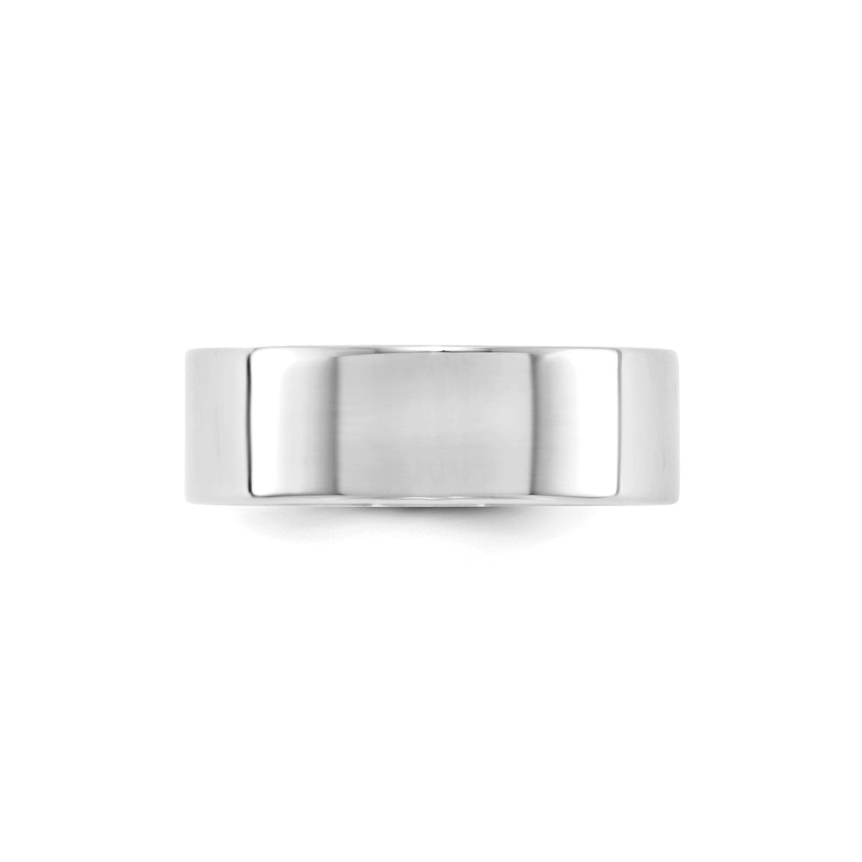 10k White Gold Flat, Lightweight wedding band ring alternate angle