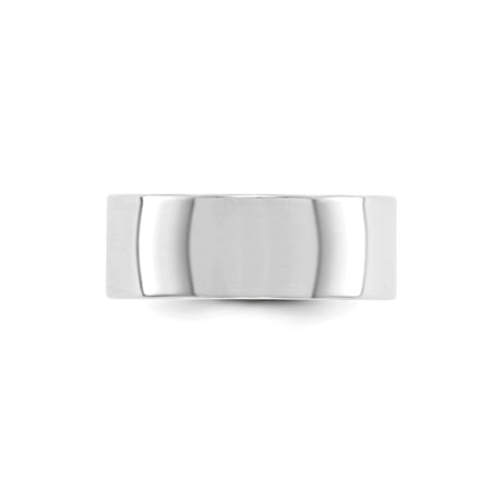 10k White Gold Flat, Lightweight wedding band ring alternate angle