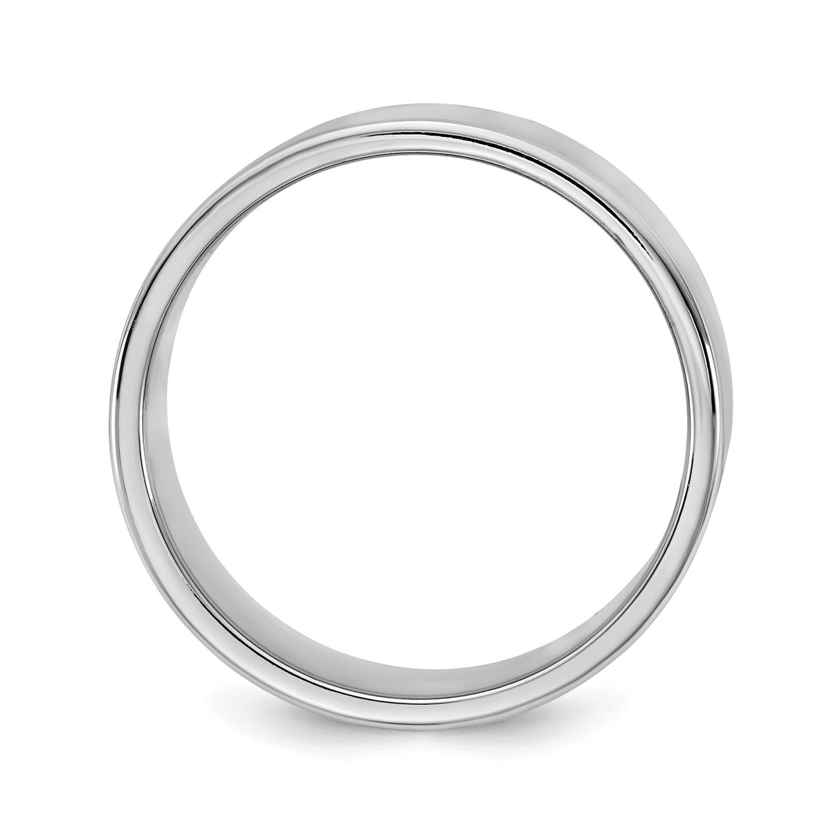14k White Gold Flat, Lightweight wedding band ring alternate angle