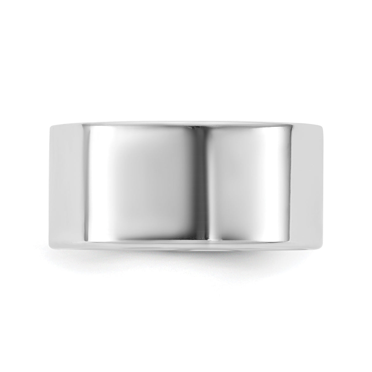 14k White Gold Flat, Lightweight wedding band ring detail view