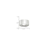 10k White Gold Flat, Lightweight wedding band ring shown for scale