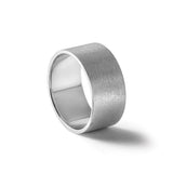 14k White Gold Flat, Lightweight wedding band ring detail view