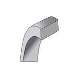14k White Gold Flat, Lightweight wedding band ring detail view