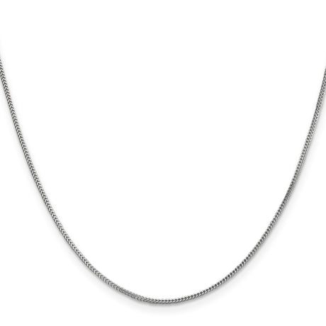 14K White Gold 0.9 mm Franco Chain Necklace, Polished