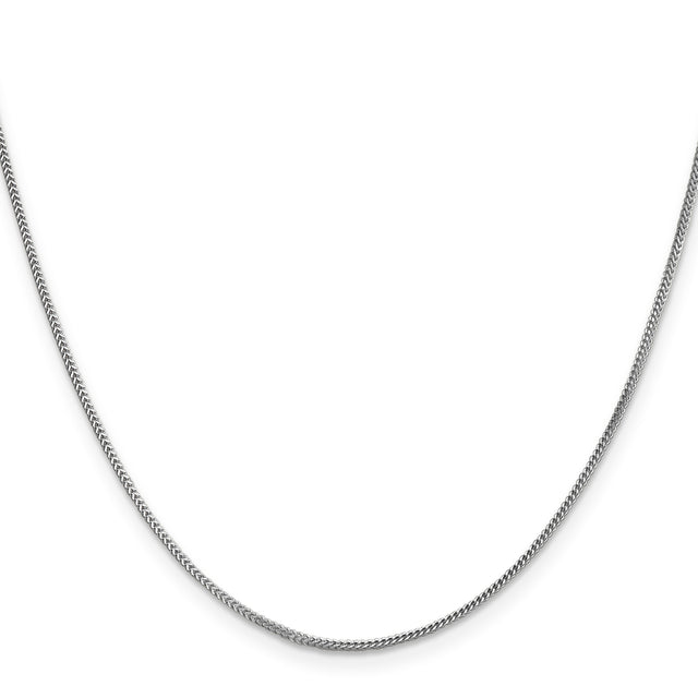 14K White Gold 0.9 mm Franco Chain Necklace, Polished