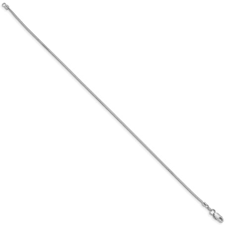 14K White Gold 0.9 mm Franco Chain Bracelet, Polished