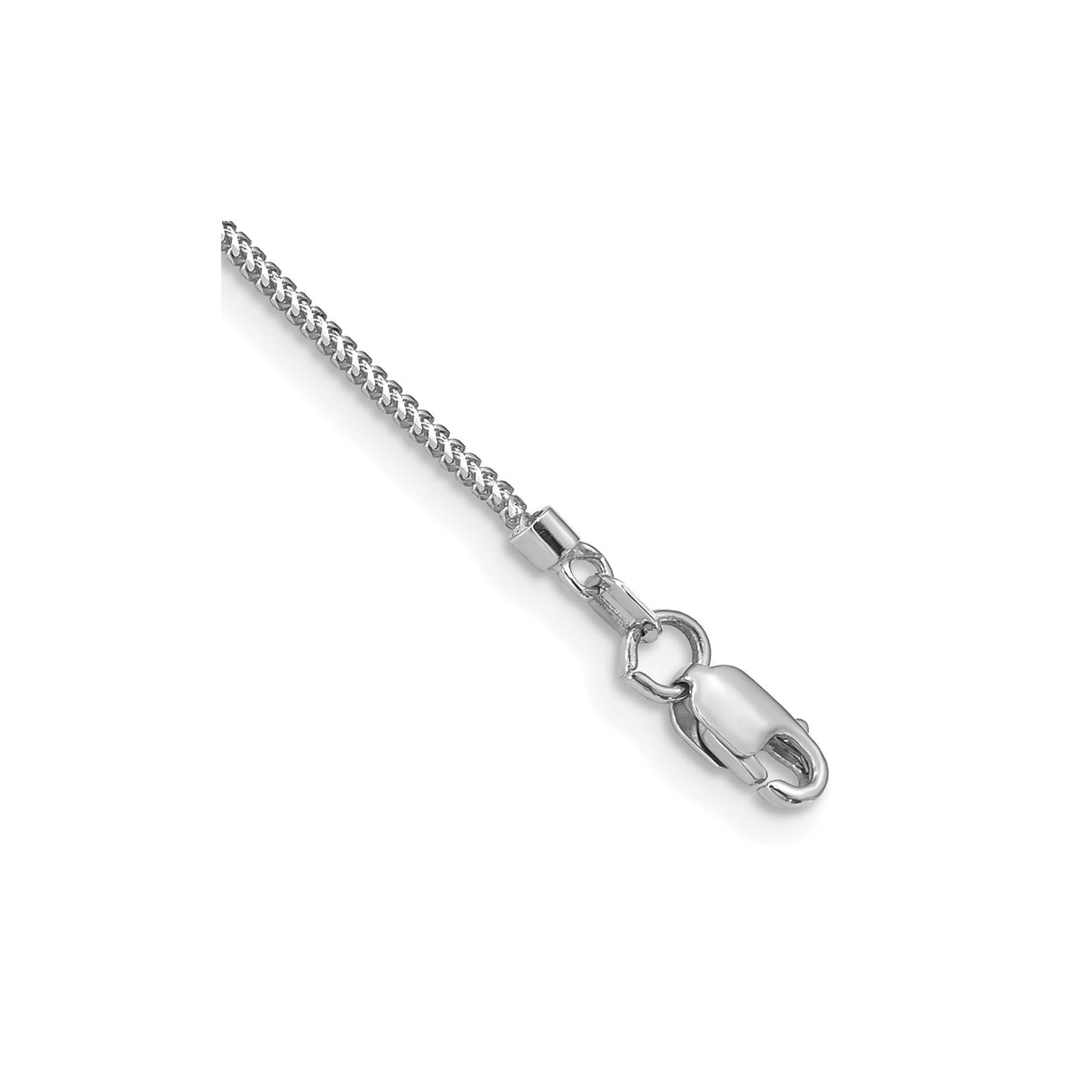 14K White Gold 0.9 mm Franco Chain Bracelet, Polished alternate angle
