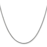 14K White Gold 1 mm Franco Chain Necklace, Polished