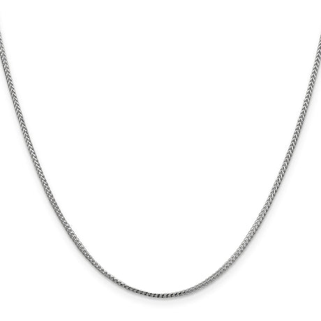 14K White Gold 1 mm Franco Chain Necklace, Polished