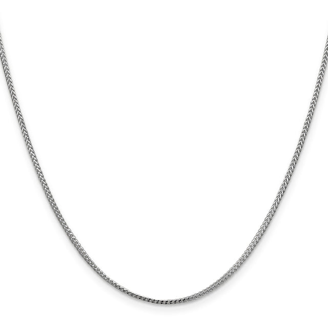 14K White Gold 1 mm Franco Chain Necklace, Polished