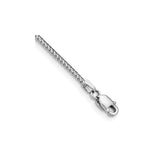 14K White Gold 1 mm Franco Chain Bracelet, Polished alternate angle