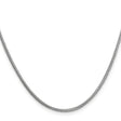 14K White Gold 1.3 mm Franco Chain Necklace, Polished
