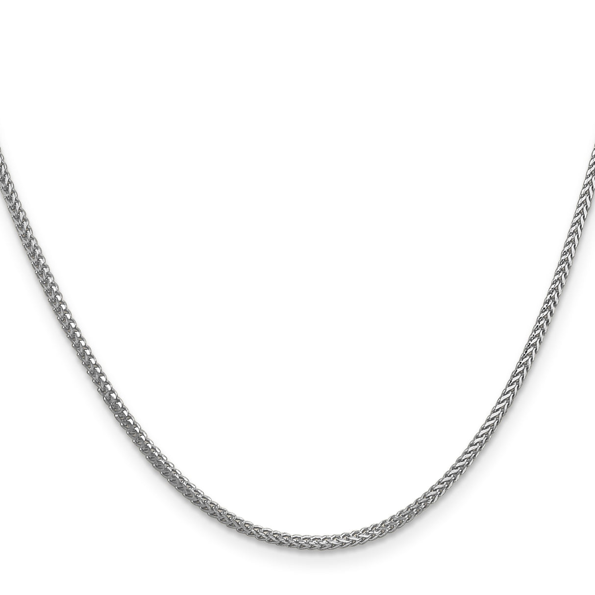 14K White Gold 1.3 mm Franco Chain Necklace, Polished