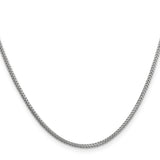 14K White Gold 1.3 mm Franco Chain Necklace, Polished