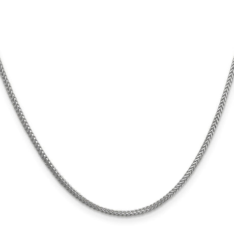 14K White Gold 1.3 mm Franco Chain Necklace, Polished