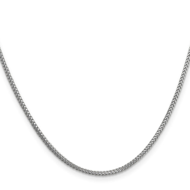 14K White Gold 1.3 mm Franco Chain Necklace, Polished