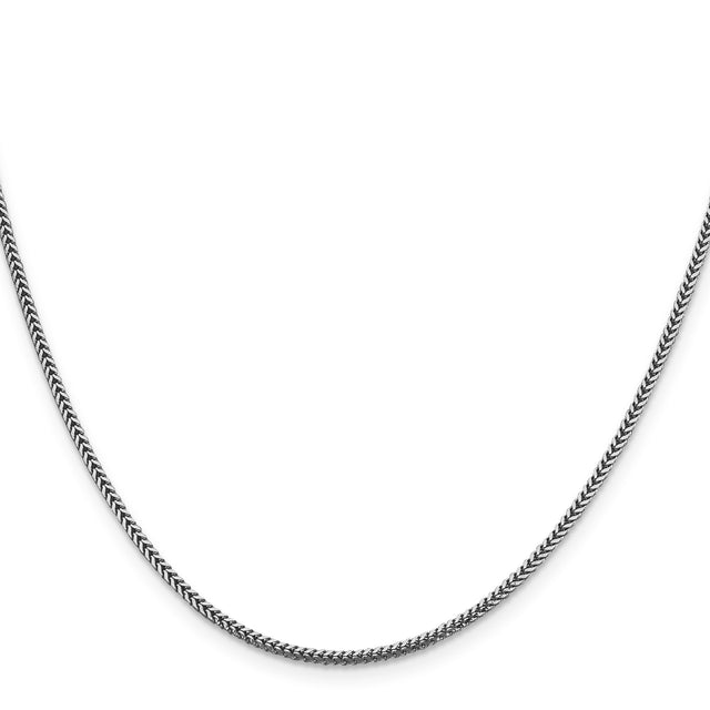 14K White Gold 1.4 mm Franco Chain Necklace, Polished