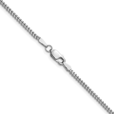 14K White Gold 1.4 mm Franco Chain Necklace, Polished alternate angle