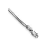 14K White Gold 1.4 mm Franco Chain Bracelet, Polished alternate angle