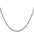 14K White Gold 1.5 mm Franco Chain Necklace, Polished