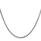 14K White Gold 1.5 mm Franco Chain Necklace, Polished