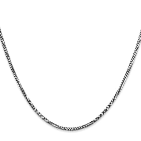 14K White Gold 1.5 mm Franco Chain Necklace, Polished