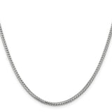 14K White Gold 2 mm Franco Chain Necklace, Polished