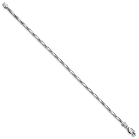 14K White Gold 2 mm Franco Chain Bracelet, Polished